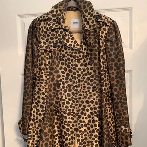 Moschino leopard trench coat.
